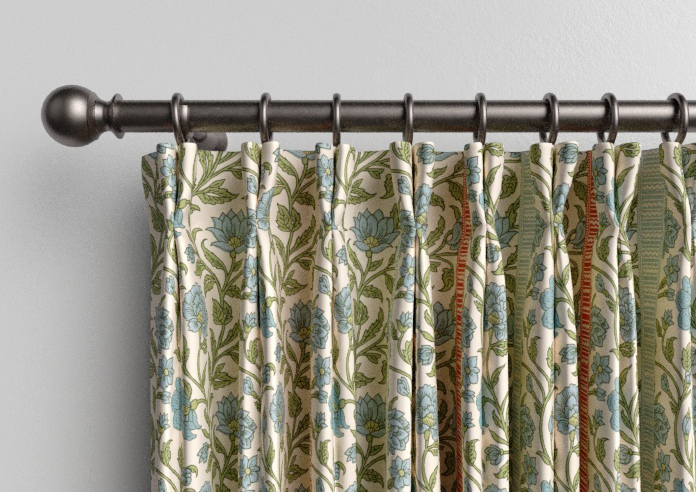 Petal & Block Latika Stripe, Neem - Made to Measure Curtains - Image 10